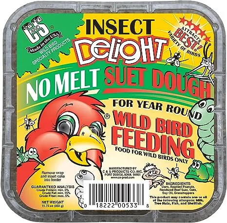 C & S Hot Pepper Delight No Melt Suet Dough Cake (3 Pack / 11.75 oz Each)