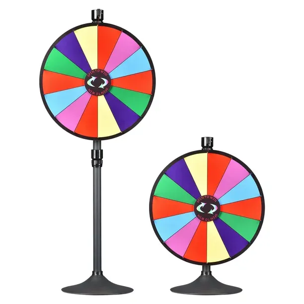 WinSpin 24" Dual Use Prize Wheel Tabletop or Floor Stand Fortune Spinning Wheel for Tradeshow Carnival Game Wheel, Classic Series