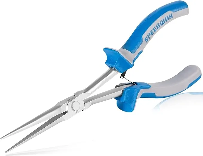 SPEEDWOX 7 Inches Long Reach Nose Pliers with Teeth, Extra Long Nose Mini