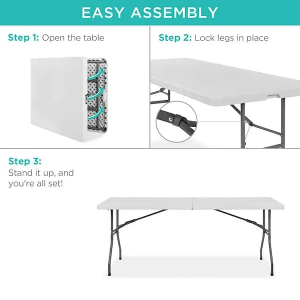 Best Choice Products Portable Folding Table, White