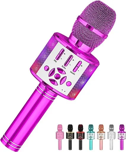 Amazmic Microphone for Kids, Toys for Girls 3-14 Year Old Gifts Toddler Microphone for Singing, Voice Changer Karaoke Microphone Machine Toy Age 3 4 5 6 7 8 9+ Year Old Girl Birthday Gifts(Pinkcolor)