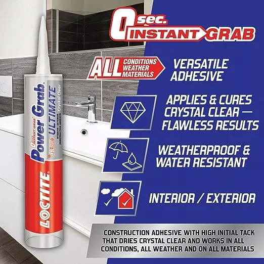 Power Grab Ultimate Crystal Clear 9 fl. oz. Construction Adhesive