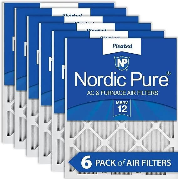 Nordic Pure 14x25x1 MERV 12 Pleated AC Furnace Air Filters 6 PackNordic Pure 14x25x1 MERV 12 Pleated AC Furnace Air Filter…