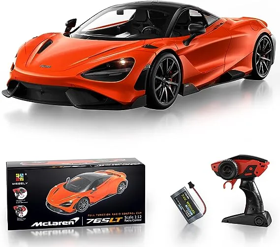 MIEBELY Remote Control Car, McLaren Rc Cars Officially Licensed 1/12 Scale 7.4V 900mAh Toy Car with 12km/h Fast Model Car Headlight for Adults Kids Boys Age 6-12 Year Birthday Ideas Gift Orange