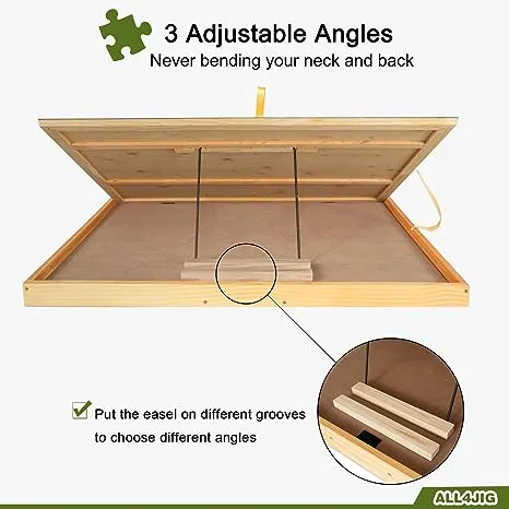 ALL4JIG Adjustable Jigsaw Puzzle Board with 4 Drawers & Cover - 3-Tilting-Angle Jigsaw Wooden Puzzle Table for Adults 25"x34"Jigsaw Portable Puzzle Table Top Easel Birthday Gifts for Mom & Grandma