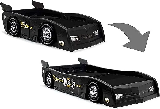 Delta Children Grand Prix Race Car Toddler & Twin Bed, Black