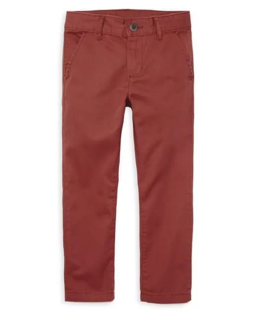 Boys Uniform Stretch Skinny Chino Pants - hamptonred