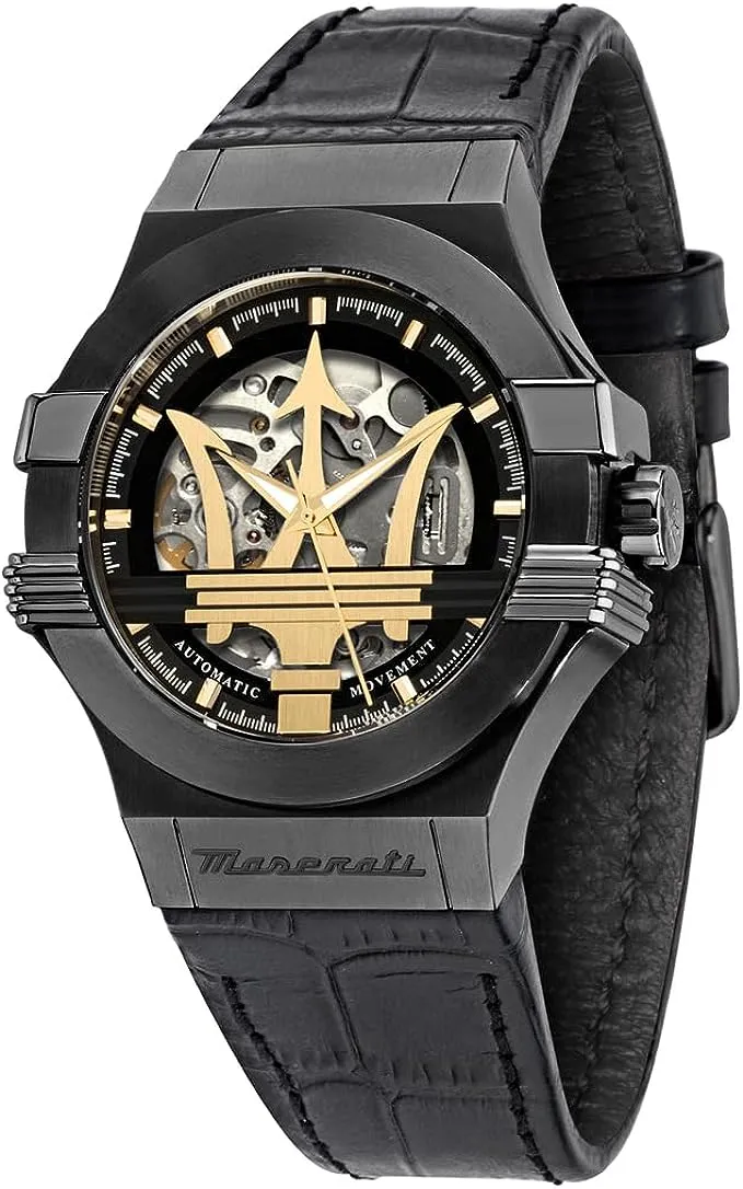 Maserati Skeleton Dial Potenza Black Men&#039;s Watch New Collection R8821108036