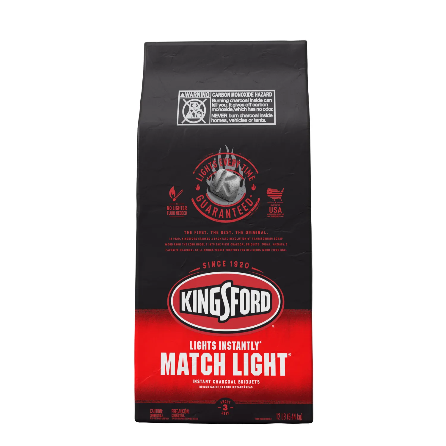 Kingsford Match Light Instant Charcoal Briquets, 12 Pounds