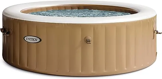 INTEX 28427E PureSpa Bubble Massage, Inflatable Spa Set, Tan, 6-Person