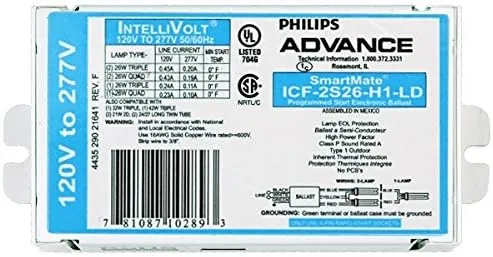 Advance ICF-2S26-H1-LD-K CFL Ballast, Electronic, 54W, 120/277V