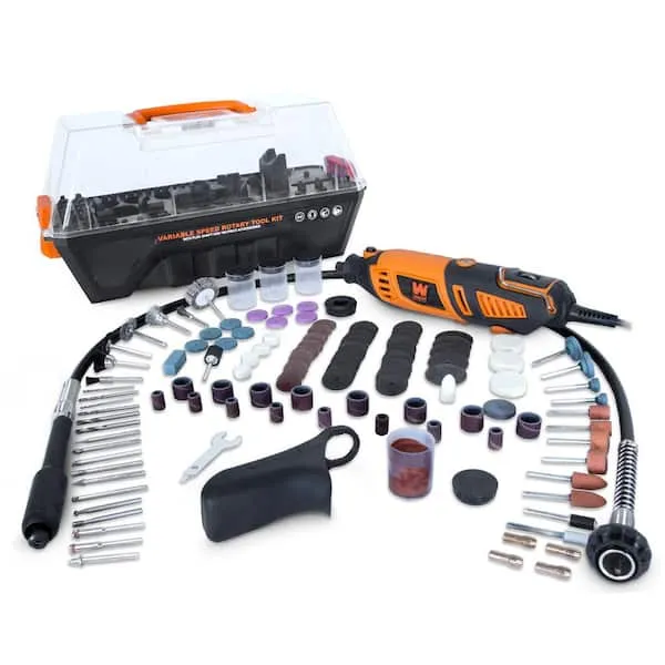 WEN 1.3-Amp Variable Speed Steady-Grip Rotary Tool with 190-Piece Accessory Kit, Flex Shaft and Carrying Case 23190