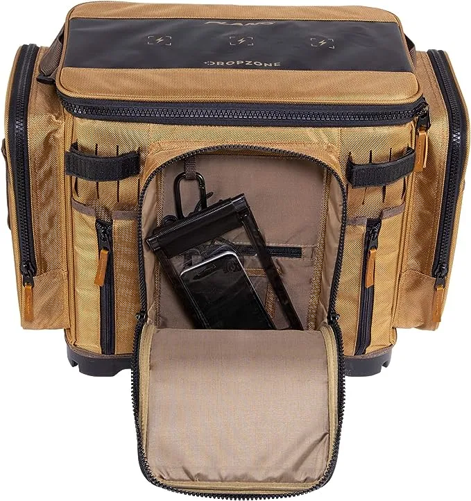 Plano Guide Series Tackle Bag | Premium Tackle Storage with No Slip Base and Included stows, Khaki with Brown and Black Trim