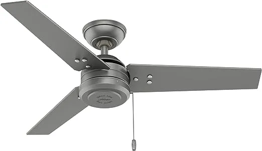 Hunter Fan 50256, 44&#034; Ceiling Fan with Pull Chain Control in Matte Silver finish