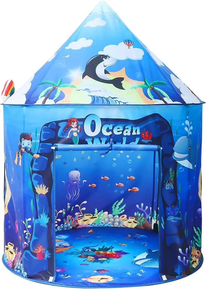 Premium Under The Sea Kids Tent, Ocean Mermaid Play Tent for Kids as Toys, Pop Up Princess Tent for Boys & Girls as Kids Play House. Unique Play Tent Indoor Pretend Play for Toddlers 3-5