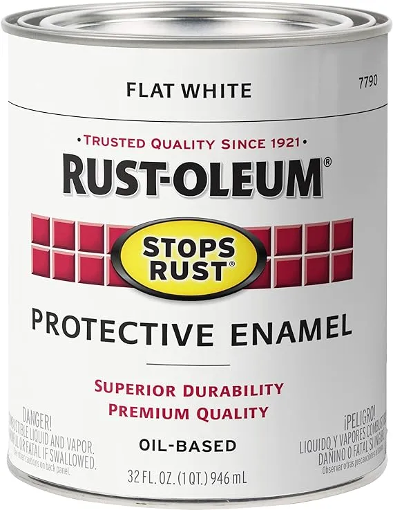 1 Qt. Protective Enamel Flat White Interior/Exterior Paint