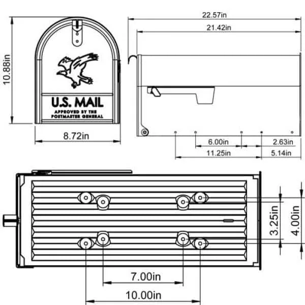 Architectural Mailboxes Post Mount Black Metal Large MailboxArchitectural Mailboxes Post Mount Black Metal Large Mailbox