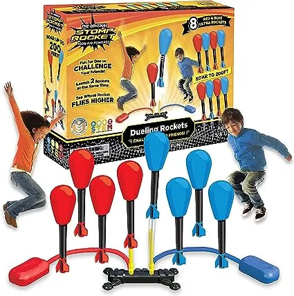 Stomp Rocket Dueling High-Flying Toy Rocket Double Launch Set