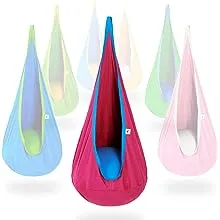 OUTREE Kids Pod Swing Seat Cotton Child Hammock Chair for Indoor and Outdoor use (Pink and Blue)…