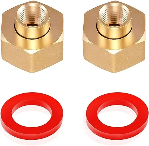 Minimprover 2pcs Brass Hex Swivel 1/4" NPT to 3/4 inch Female GHT Garden Hose Thread Connector Adapter,Garden Hose Pipe Fitting for Fuel/AIR/Water