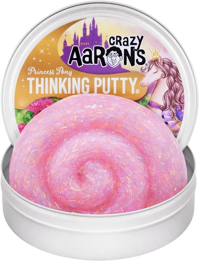 Crazy Aaron's Thinking Putty Princess Pony - 4" Pink Sparkle Putty 2021 Trendsetter Edition (3.2 Ounces) - Non-Toxic, Never Dries Out