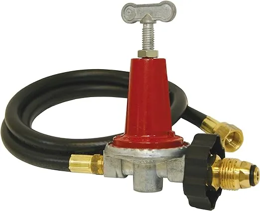 Bayou Classic 48 In. Thermoplastic High Pressure LP Hose & Adjustable Regulator