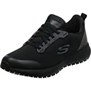 Skechers Women's Work Squad Slip Resistant Sneaker, Black, W 8