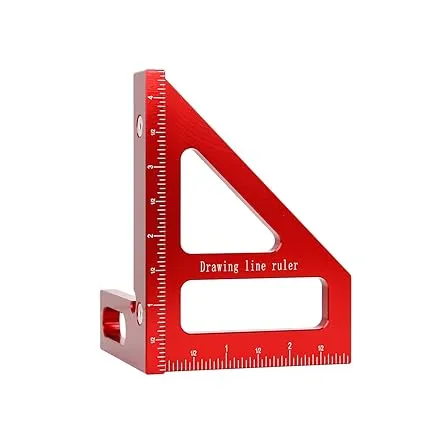 KETIPED Imperial 3D Multi-Angle Measuring Ruler,45/90 Degree Aluminum Alloy Woodworking Square Protractor, Miter Triangle Ruler High Precision Layout Measuring Tool for Engineer Carpenter,003R