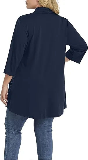 Shiaili Long Plus Size Cardigans for Women Easy to Wear Open Front Clothing