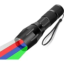 4 in 1 Multicolor Red Green Blue White Flashlight, Single Mode White Red Gree...