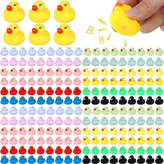 600 Pieces Mini Rubber Duck in Bulk Bath Toys Set Bulk Mini Colorful Ducks Baby Shower Toy Birthday Party Decorations Favors Gift Summer Beach Pool Activity Carnival Game