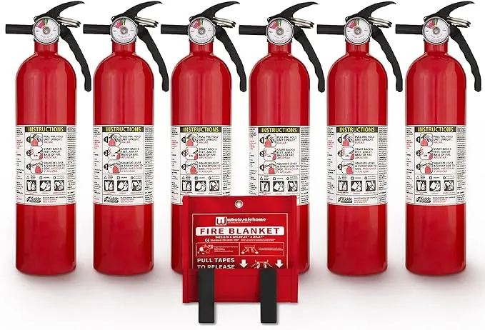 Kidde Fire Extinguisher for Home, 1-A:10-B:C, Dry Chemical Extinguisher, Red, Mounting Bracket Included, 4 Pack