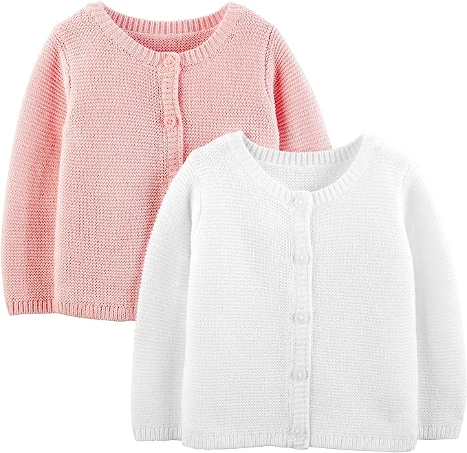 Simple Joys by Carter's Baby Girls' Knit Cardigan Sweaters, Pack of 2