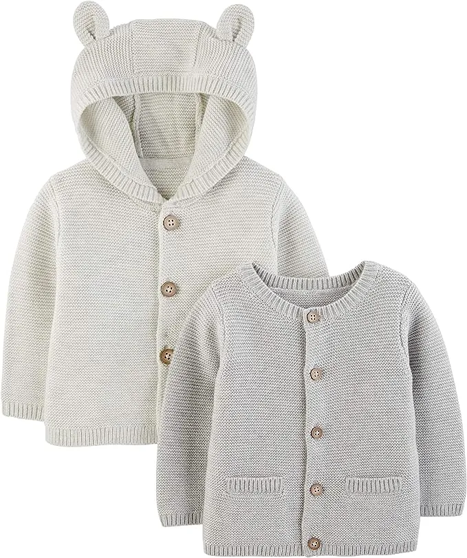 Simple Joys by Carter's Unisex Babies' Knit Cardigan Sweaters, Pack of 2, Grey, 24 MonthsSimple Joys by Carter's Unisex Babies' Knit Cardigan Sweaters, Pack of 2, Grey, 24 Months