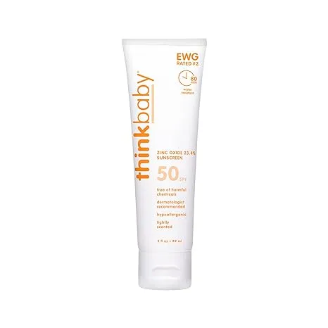 think, ThinkBaby, 산화아연 자외선 차단제, SPF 50, 가벼운 향, 89ml(3fl oz)