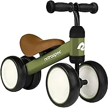 Retrospec Cricket Baby Walker Balance Bike with 4 Wheels for Ages 12-24 Months - Toddler Bicycle Toy for 1 Year Old’s - Ride On Toys for Boys & Girls