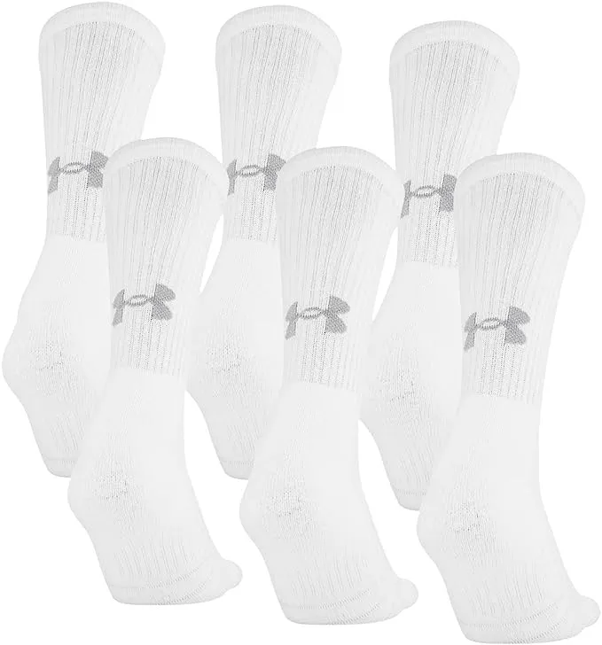 Under Armour Training Cotton 2.0 Crew Socks - 6-Pack - White