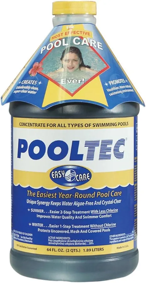 EasyCare 30064 PoolTec Algaecide, Clarifier and Chlorine Salt Cell Booster, 64 oz. Bottle