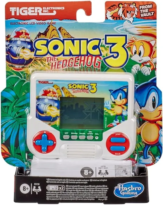 Hasbro Gaming Tiger Electronics Sonic The Hedgehog 3 Electronic LCD Video Game, Retro-Inspired Edition, Handheld 1-Player Game, Ages 8 and Up 