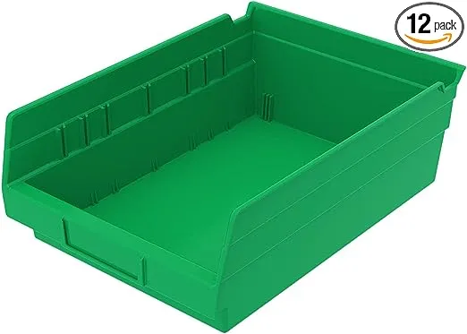 (12 Pack) 30150 Akro-Mils 11-5/8&#034; x 8-3/8&#034; x 4&#034; Shelf Bin Storage Container