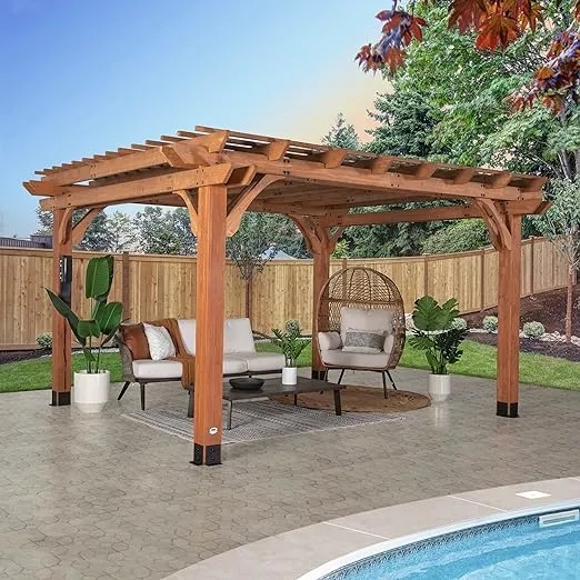 Backyard Discovery Pergola Beaumont 14'x12' Wood PKG2101555-3A