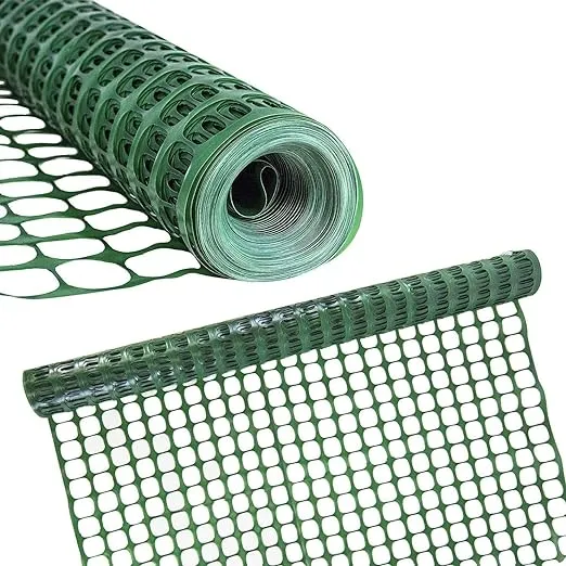 Houseables Temporary Fencing Mesh Snow Fence Plastic Safety Garden Netting Single Green 4 x 100 Feet Above Ground Barrier for