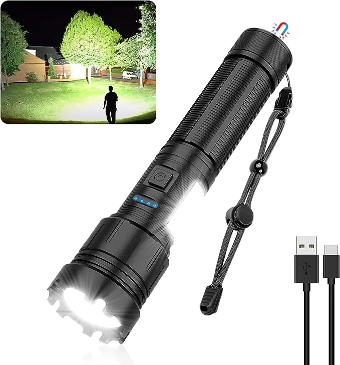 MoreZra USB Rechargeable Flashlight, Small Flashlights Powerful with COB ...