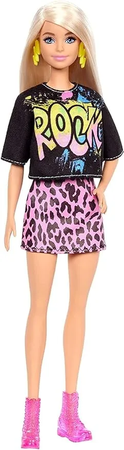 Barbie Fashionistas Doll #155 Blond Hair with Rock Tee and Skirt Brand New Toy