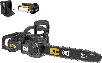 Cat DG630 60V Brushless 16” Chainsaw, Battery Chainsaw with Tool-Free Chain Tensioning, Electric Chainsaw Cordless with Chain Brake for Safety – Battery & Charger Included