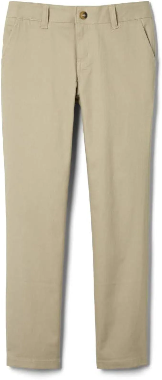 French Toast Girls' Adjustable Waist Stretch Twill Straight Leg Pant (Standard & Plus)