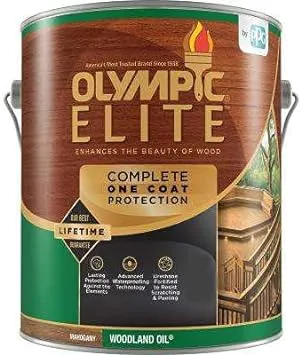 Olympic Stain 411023, Brown Base, 1 gal OS Elite Ext ALK 550VOC Brown 80104 B100