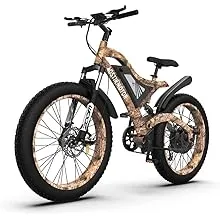 AOSTIRMOTOR 26&#034; 1500W Electric Bike Fat Tire 48V 15AH Removable Lithium Battery