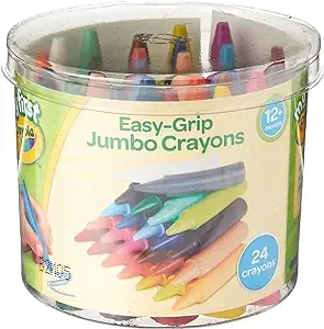 CRAYOLA MyFirst Jumbo Crayons - Assorted Colours (Pack of 24) | Easy-Grip Colouring Crayons Perfect for Toddlers Hands | Ideal for Kids Aged 12+ Months