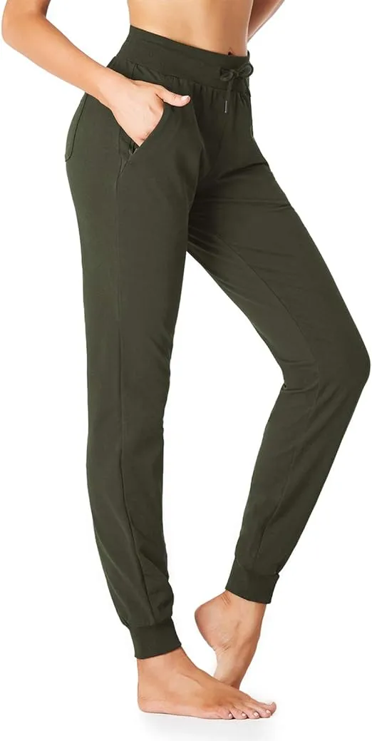 SEVEGO Lightweight Womens 34 Tall Inseam Cotton Soft Jogger with Zipper Pockets ...